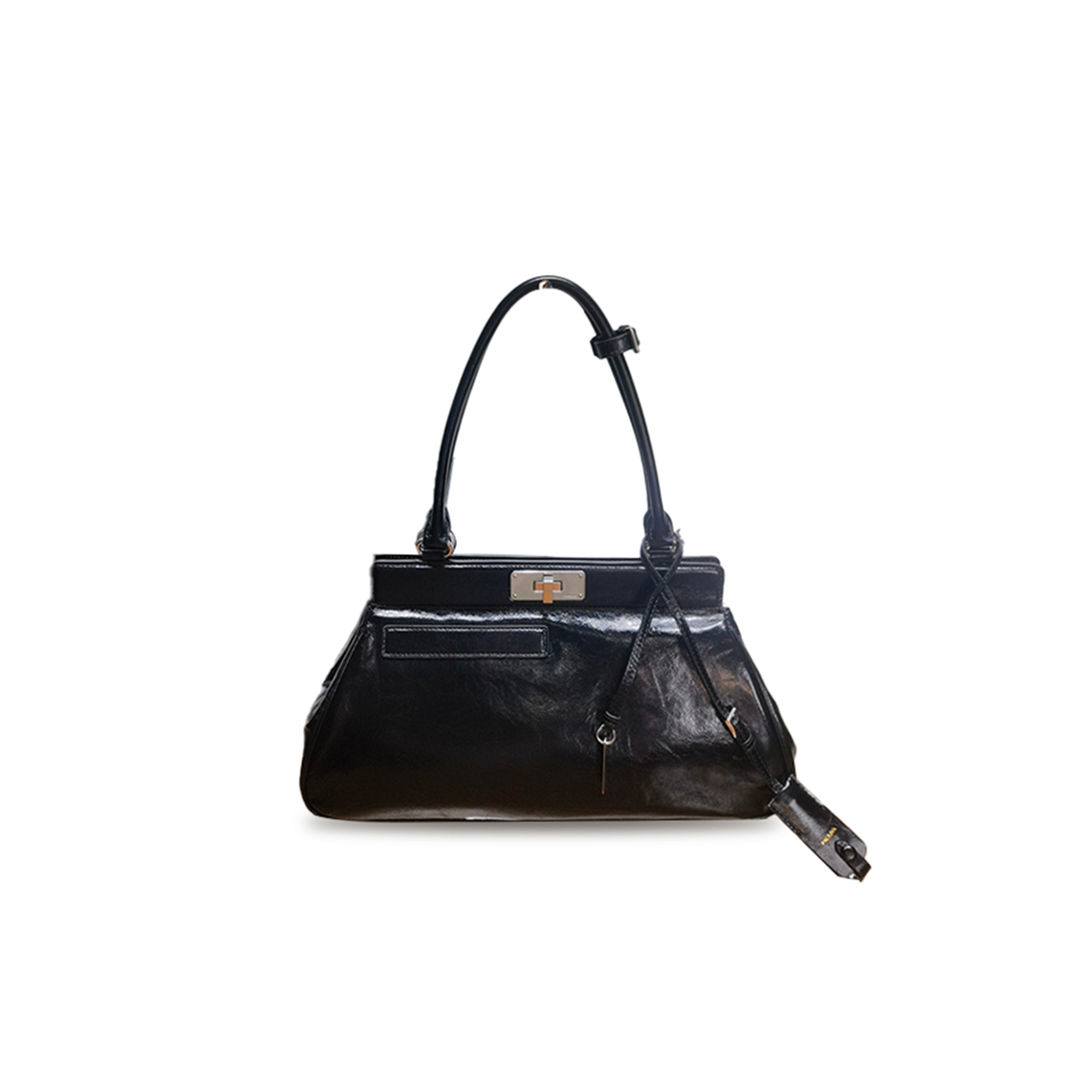 Pra*a medium leather tote bag 1bg569 (38*21*8cm)